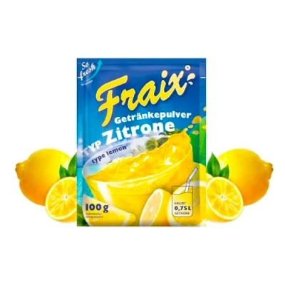 Abbildung von FRAIX Getränkepulver Zitrone 75er Pack (75 x 100g) Vorteilspack, Fruitt Instant Pulver mit Zitrus Geschmack, Fruchtpulver perfekt für Unterwegs, Geburtstagsparty