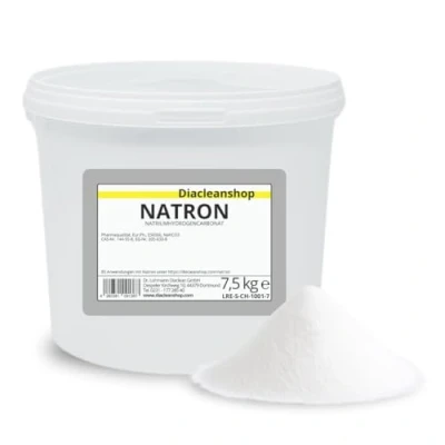 Abbildung von DIACLEANSHOP Natron Pulver 7,5kg Back Soda für Küche, Haushalt, Bad, Putzen &amp; DIY Deutsche Herstellung in Pharmaqualität/Lebensmittelqualität