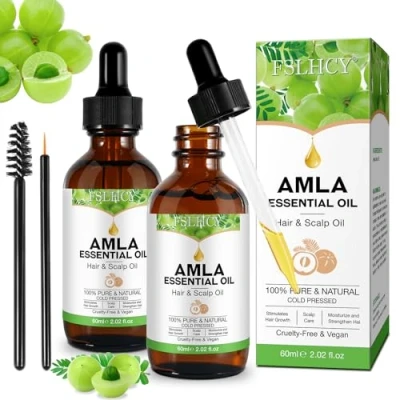 Abbildung von Amla Öl, 120ML Haaröl Für Haare &amp; Kopfhaut zur Pflege, Reduziert Haarausfall Gesundes Haarwachstum, Nährt die Kopfhaut, Augenbrauen und Wimpern