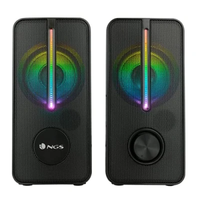 Abbildung von NGS GSX 150 Gaming Lautsprecher mit RGB LED Beleuchtung, 12 Watt und USB Anschluss, Schwarz