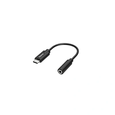 Abbildung von Hama USB C Klinke Adapter, Stecker auf 3,5 mm Buchse (AUX Adapter mit DAC Konverter für besten HiFi Stereo Sound, zum Anschluss von Kopfhörer, Lautsprecher an PC, Laptop, Tablet, Handy)