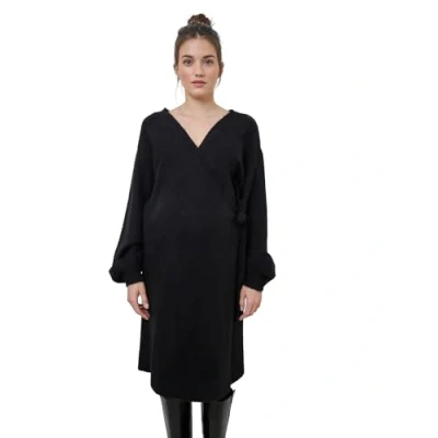 Abbildung von Vertbaudet Gestricktes Wickelkleid für Schwangerschaft und Stillzeit schwarz 36/38