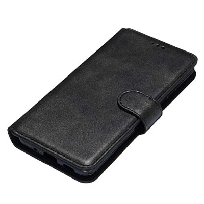 Abbildung von HAOYE Hülle für Motorola Moto E6i/Moto E6s 2020 Hülle, Handyhülle E6i Flip Case Brieftasche Schutzhülle, Premium Leder mit Ständer Funktion &amp; Kartenfach Magnetic Snap Cover, Schwarz