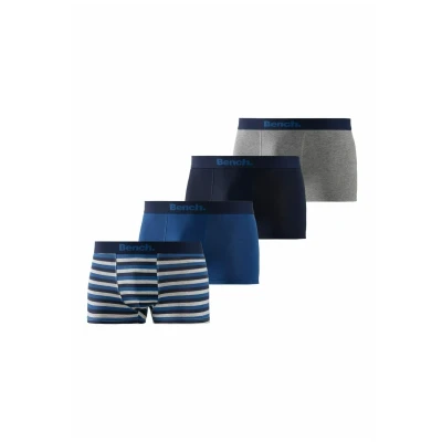 Abbildung von Bench 4ER PACK Panties, Herren, Größe: Small, blau gestreift grau meliert navy