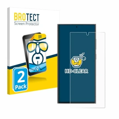 Abbildung von BROTECT (2 Stück Schutzfolie für Samsung Galaxy S24 Ultra (case friendly) Displayschutz Folie Klar