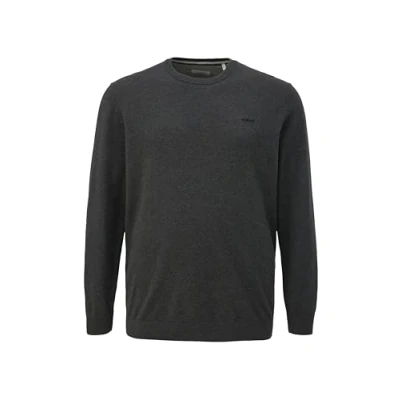 Abbildung von s.Oliver MIT LOGO Stickerei Strickpullover, Herren, Größe: XXL, Dunkelgrau