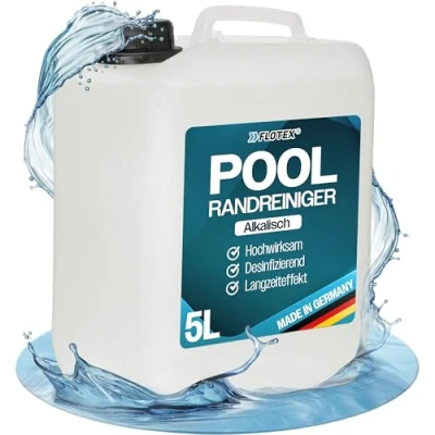 Abbildung von FLOTEX Hocheffektiver Pool Randreiniger alkalisch 5L Poolrandreiniger für Folienpools Effektiver Folienreiniger Beckenrandreiniger Fliesen, Keramik und Folie