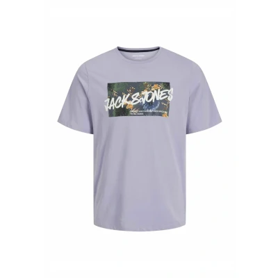 Abbildung von Jack &amp; Jones LOGO Rundhalsausschnitt Tshirt print, Herren, Größe: XS, Languid lavender