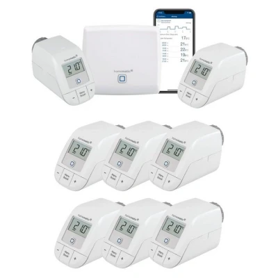 Abbildung von Homematic IP Heizkörperthermostat Bundle Starter Set Heizen + 6x HKT basic, Access Point 8 x basic