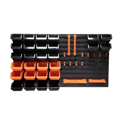 Abbildung von BLACK+DECKER Werkzeugwand mit Ablagefächern und Aufhängern 98 x 23 43 cm Teile Lagersystem Wandregal