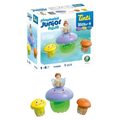 Abbildung von Playmobil® Konstruktions Spielset Bunte Quallenfamilie, inkl. 3 Tinti Badetabletten (71439), (9 St), JUNIOR AQUA &amp; Tinti, Made in Europe