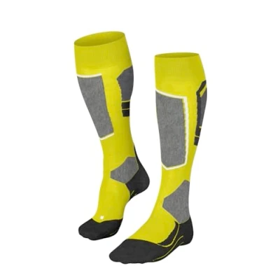 Abbildung von FALKE Herren Skisocken SK4 Advanced M KH Wolle Funktionsmaterial warm dünn 1 Paar, Gelb (Limelight 1086), 44 45