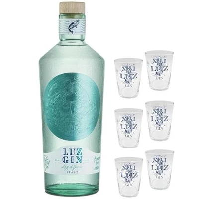 Abbildung von DISTILLERIA MARZADRO LUZ GIN LONDON DRY EDITION LAGO DI GARDA 70 CL CON 6 BICCHIERI