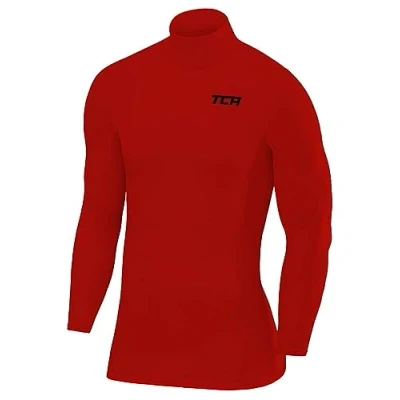 Abbildung von TCA Herren SuperThermal Baselayer Langarmshirt, Kompressionshirt mit Stehkragen Rot, XL