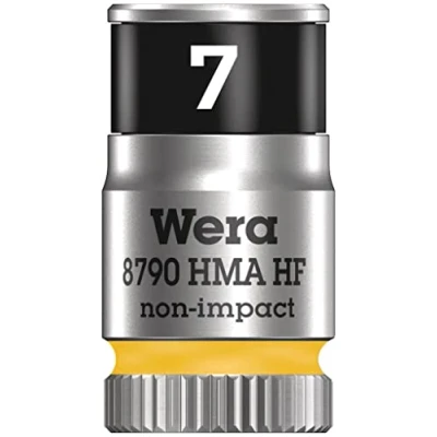 Abbildung von Wera 05003722001 8790 HMA HF Zyklop Steckschlüsseleinsatz mit 1/4&quot; Antrieb Haltefunktion, 7.0 mm, Gelb