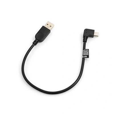 Abbildung von System S Micro USB Kabel 90 Grad rechts gewinkelt Winkelstecker Datenkabel Ladekabel ca. 27 cm