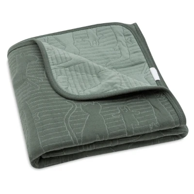 Abbildung von Jollein Babydecke Jungle Jambo, Ash Green/Laurel 100x150cm 100% Baumwolle, Innenseite Polyester Fürs Kinderbett 2.0 TOG