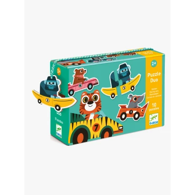 Abbildung von DJECO 38148 Educativos Duo Bólidos Puzzles, Mehrere Optionen: Rot, Blau, Schwarz, Silber, Grün, Gelb usw