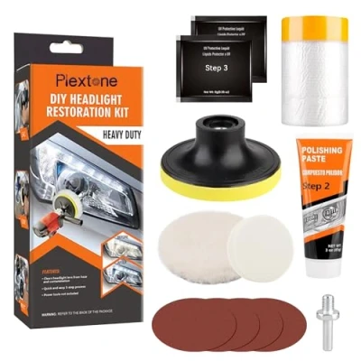 Abbildung von Plextone Restoration Kit Politur Leuchtturm Renovator Lampe Auto Fahrzeugreinigung Professionelle Helligkeit zurückkehren (S202)