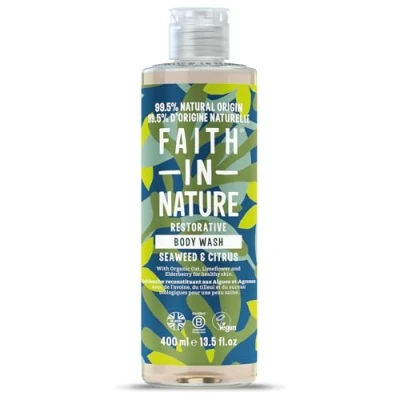 Abbildung von Faith In Nature Natürliches Seetang und Zitrusbaum Duschgel, Entgiftend, Vegan Frei von Tierversuchen, Ohne SLS Oder Parabene, 400ml