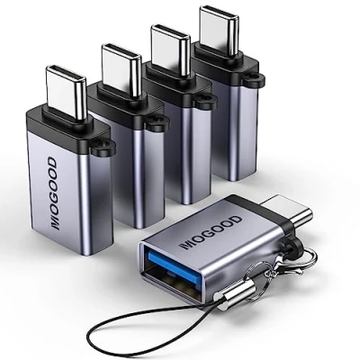 Abbildung von MOGOOD Adapter USB C auf 3.0, Stecker 3.0 Buchse Adapter, Thunderbolt 4/3 für MacBook Pro, Air, Chromebook, Pixelbook, Microsoft Surface, Samsung Galaxy und mehr