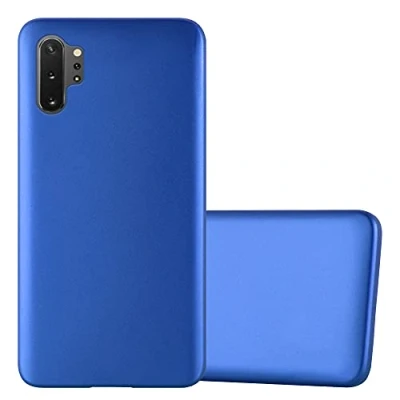 Abbildung von Cadorabo Hülle kompatibel mit Samsung Galaxy Note 10 Plus Schutzhülle TPU Silikon Case Metallic Design Slim Kratzfest Weiche Gummi Rundumschutz für in Blau