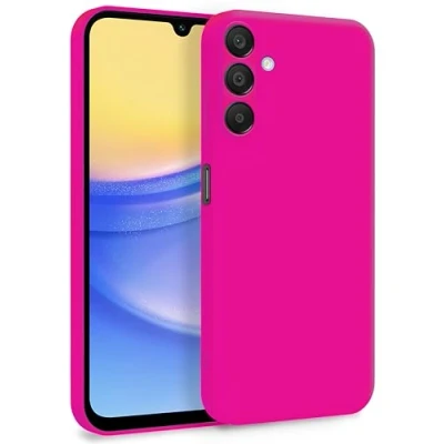Abbildung von MyGadget Hülle für Samsung Galaxy A15 5G Zweilagige Handyhülle mit Kameraschutz Cover Innenfutter &amp; Silikon außen Magenta Rot