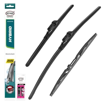 Abbildung von HEYNER® Scheibenwischer Set mit Heckscheibenwischer passend für OPEL Crossland X (01.2017 10.2024) HYBRID Flachbalkenwischer Front und Heckwischer