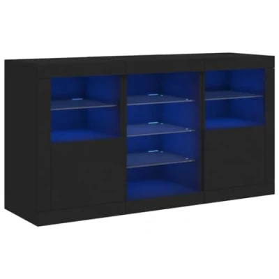 Abbildung von vidaXL Sideboard mit LED Leuchten Schwarz 123x37x67 cm (1 St)