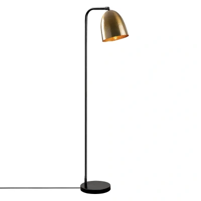 Abbildung von Stehleuchte Reflektor Glocke Lectio H120 cm Metall Schwarz Vergoldet Antik Menzzo