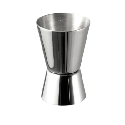 Abbildung von APS 93120 Barmaß, 2 cl / 4 Doppelmaß, Innenmaße 1 3 cl, hochwertiges lebensmittelecht, spülmaschinenfest, Jigger zum Abmessen von Zutaten für Cocktails, Edelstahl, Gravur innen