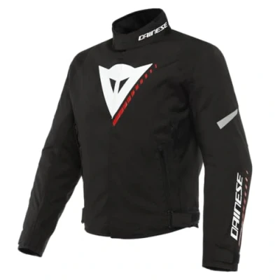 Abbildung von Dainese Veloce D Dry Jacket, 4 Jahreszeiten Motorradjacke Herren, Atmungsaktiv und Regenfest, mit Herausnehmbarem Thermofutter, Motorrad Jacke Leicht Bequem, Schwarz/Weiß/Rot