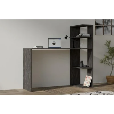 Abbildung von Modern Study Desk, Anthracite, 121 x 51 75 cm 100% Melamine Coated Particle Board, 18 mm Thick Wall Mountable, Scandinavian Design for Home &amp; School