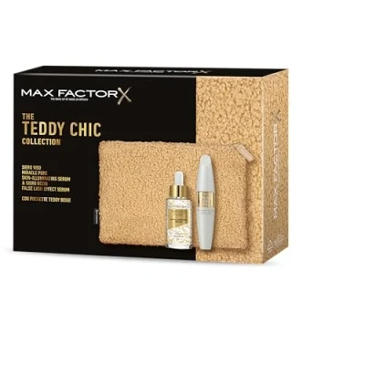 Abbildung von Max Factor, Geschenkbox für Damen, Teddy Chic, Clutch aus weichem Stoff mit Miracle Pure Serum + False Lash Effect