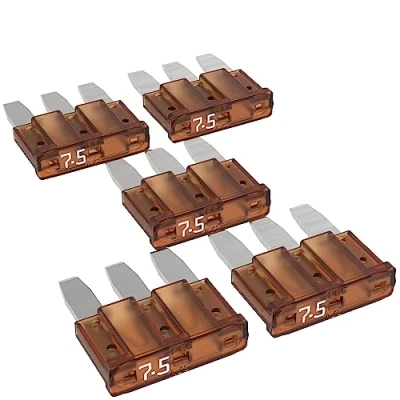 Abbildung von AUPROTEC Micro 3 Kfz Sicherungen Flachstecksicherungen MikrOTO III 5A 15A Auswahl: 7,5A Ampere braun, 5 Stück