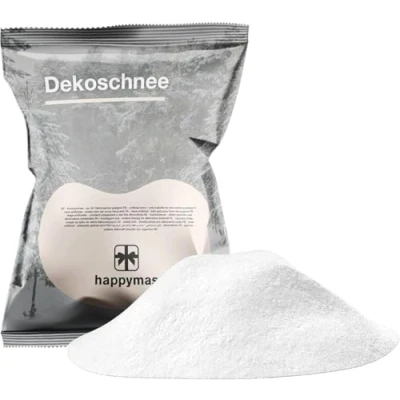 Abbildung von happymas Täuschend echter Kunstschnee, weich und fluffig Ungefähr 1000 ml glitzernder Dekoschnee für weihnachtliche Dekoration Deko