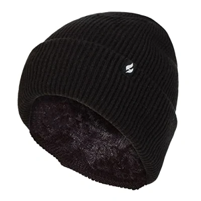 Abbildung von HEAT HOLDERS Beanie Mütze für Damen mit Heatweaver Fleecefutter Modische Umsatz Cuff (Einheitsgröße, Schwarz)