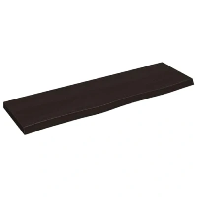 Abbildung von vidaXL Wandregal, Holzregal Regal Handgefertigt mit Baumkante, Wandboard Regalbrett Deko, Bücherregal Hängeregal, Dunkelbraun 100x30x(2 4) cm Massivholz Eiche Behandelt