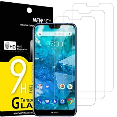 Abbildung von NEW&#039;C 3 Stück, Panzer Schutz Glas für Nokia 7.1, Frei von Kratzern, 9H Härte, HD Displayschutzfolie, 0.33mm Ultra klar, Ultrabeständig