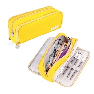 Abbildung von iSuperb Federmäppchen Teenager Mädchen Mäppchen Pencil Case Federtaschen Etui Stifte 3 Fach,Große Kapazität Reißverschluss Tasche,für Schule &amp; Büro
