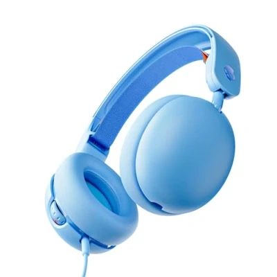Abbildung von Skullcandy Grom Kabelgebundener Over Ear Kopfhörer für Kinder, Lautstärkebegrenzung, gemeinsam nutzbarer Audioanschluss, Mikrofon, kompatibel mit Bluetooth Geräten und Computern Blau
