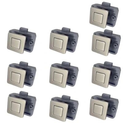 Abbildung von MTSmart RV Metall Druckknopf Schrank Schlösser, Quadratischer Schlösser für Wohnmobile, Wohnwagen, Boote, Yachten, Marine,Wohnmobile Schlüssellose (Perlnickel 10PC)