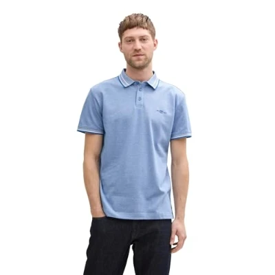 Abbildung von TOM Tailor MIT Stretch Poloshirt, Herren, Größe: Large, Sapphire blue two tone pique