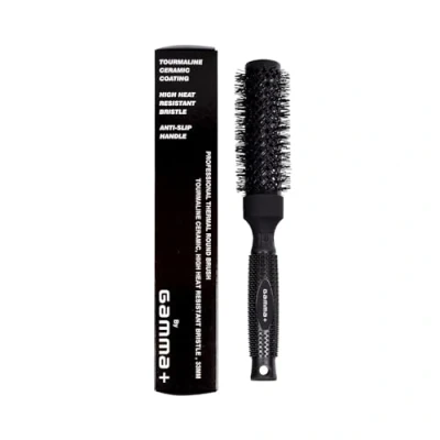 Abbildung von Gamma+ Professionelle Thermo Haarbürste aus Turmalin Keramik, rutschfester Griff, leicht, Durchmesser (33 mm)