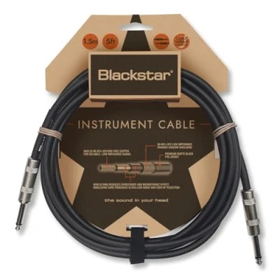 Abbildung von Blackstar 6m (20ft) Instrumentenkabel gerade 6,3 mm Klinke auf Klinke, für Bass/E Gitarre/Elektroakustik/Keyboard/Verstärker