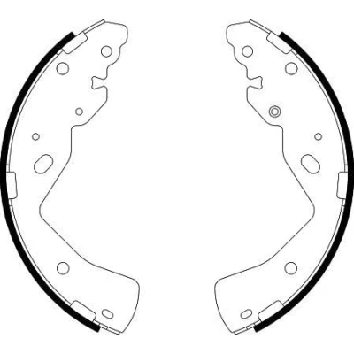 Abbildung von HELLA 8DB 355 038 211 Bremsbacken 270 56,5 ohne Handbremshebel mit Zubehör FORD: Ranger Mk3