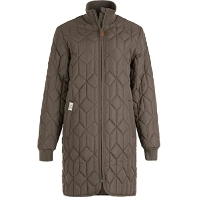 Abbildung von Weather Report Damen Steppjacke Nokka W Long Quilted Jacket I atmungsaktiver Steppmantel Lange Jacke mit hohen Kragen 5100 Major Brown 44