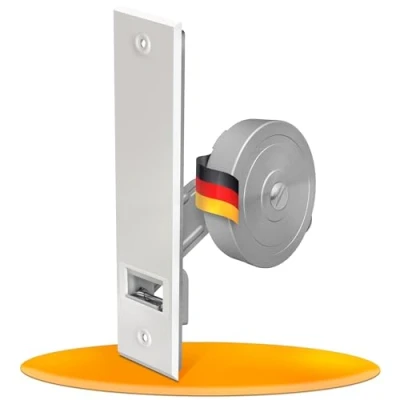 Abbildung von MEISTERBAU Rolladen Gurtwickler Unterputz [Made in Germany] Rollladen Aufwickler mit Abdeckung Rollo für Rolladengurt 23mm[ohne Gurt]