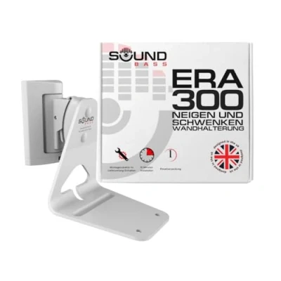Abbildung von Sound bass ERA300 Wandhalterung, neig und schwenkbar, kompatibel mit Sonos ERA 300, mühelose Installation, inklusive Montageset (Weiß, Einzel)
