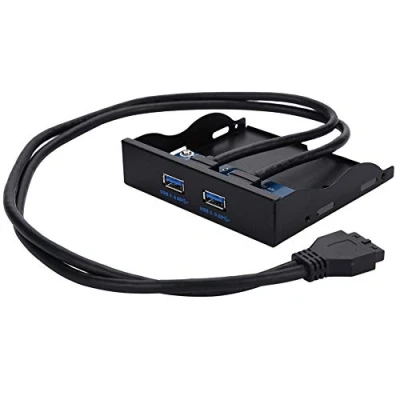 Abbildung von ASHATA USB 3.0 (Super Speed) Front Panel, Frontpanel Adapter 2X Anschlüssen,Multifunktion 3,5 Zoll Laufwerke mit 19 Pin Schnittstelle für PC